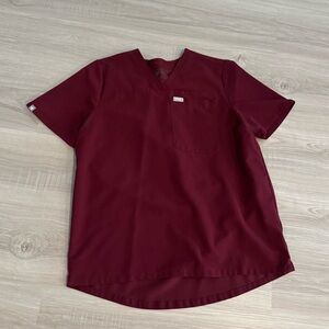 Figs Women’s Burgundy Scrub Top - Small